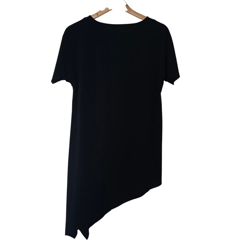 COS Asymmetric Tunic Top Black Size S Viscose Raw Hem Minimalist Avangarde